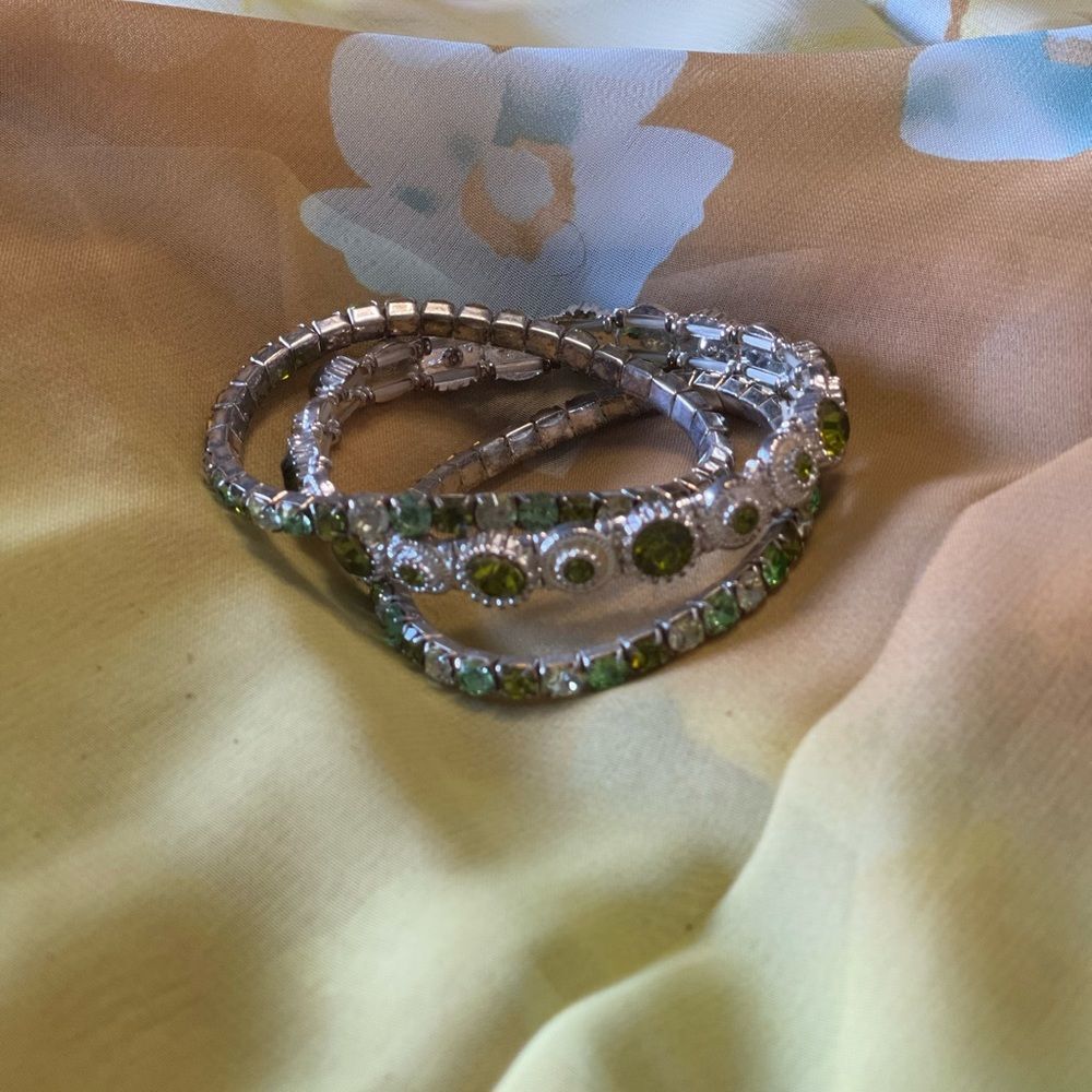 Elastic rhinestone jewel bracelets